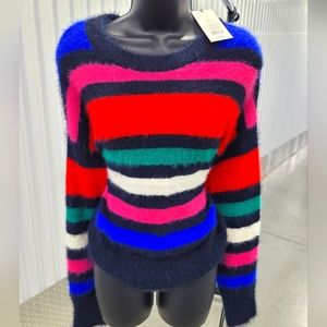 Stripe fuzzy sweater